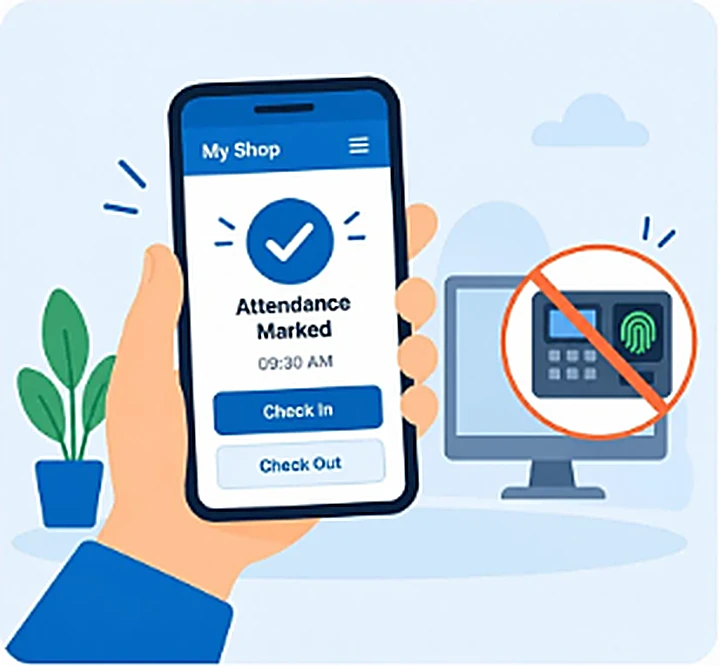 Phone showing attendance marked